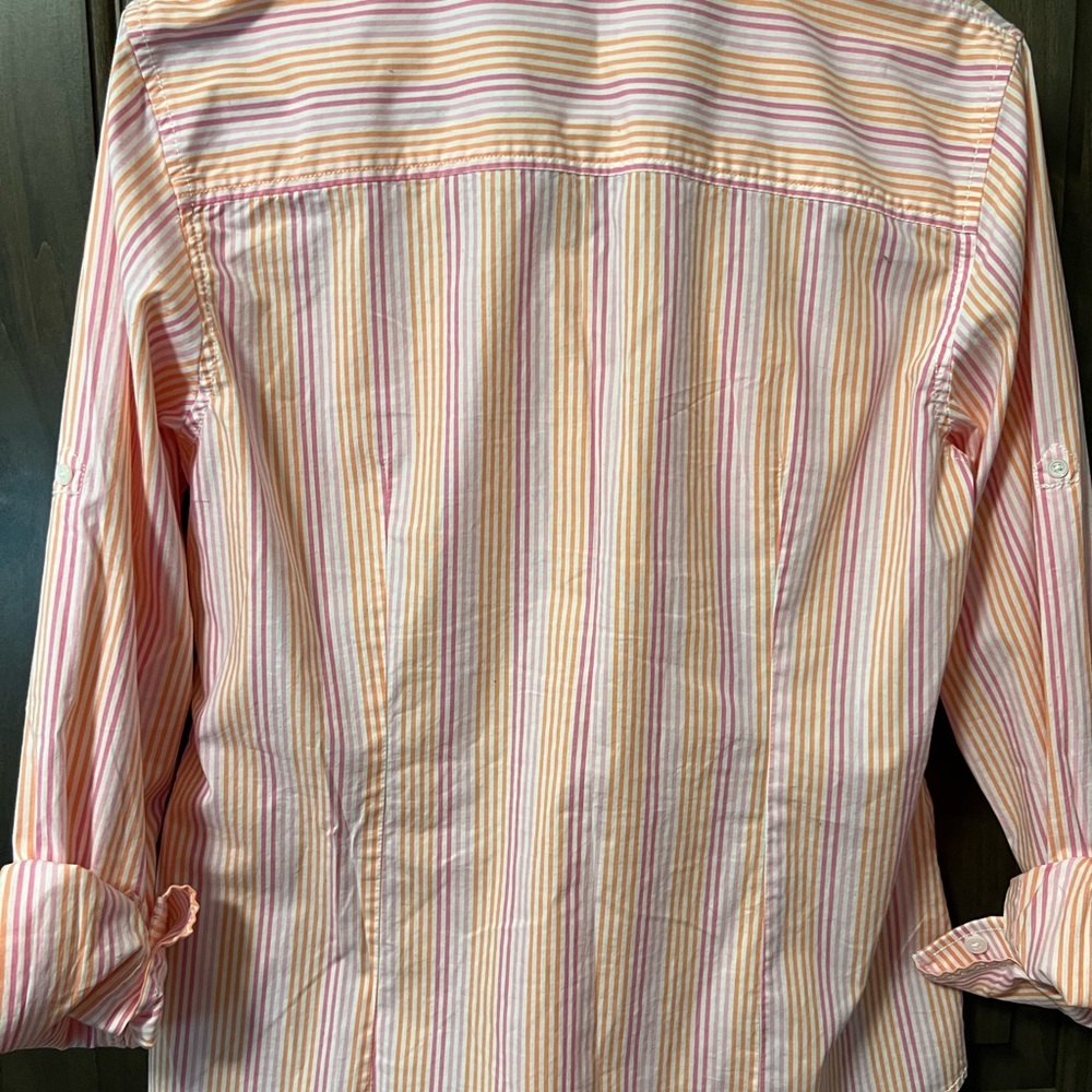 L.L Bean Striped Button Up - image 2
